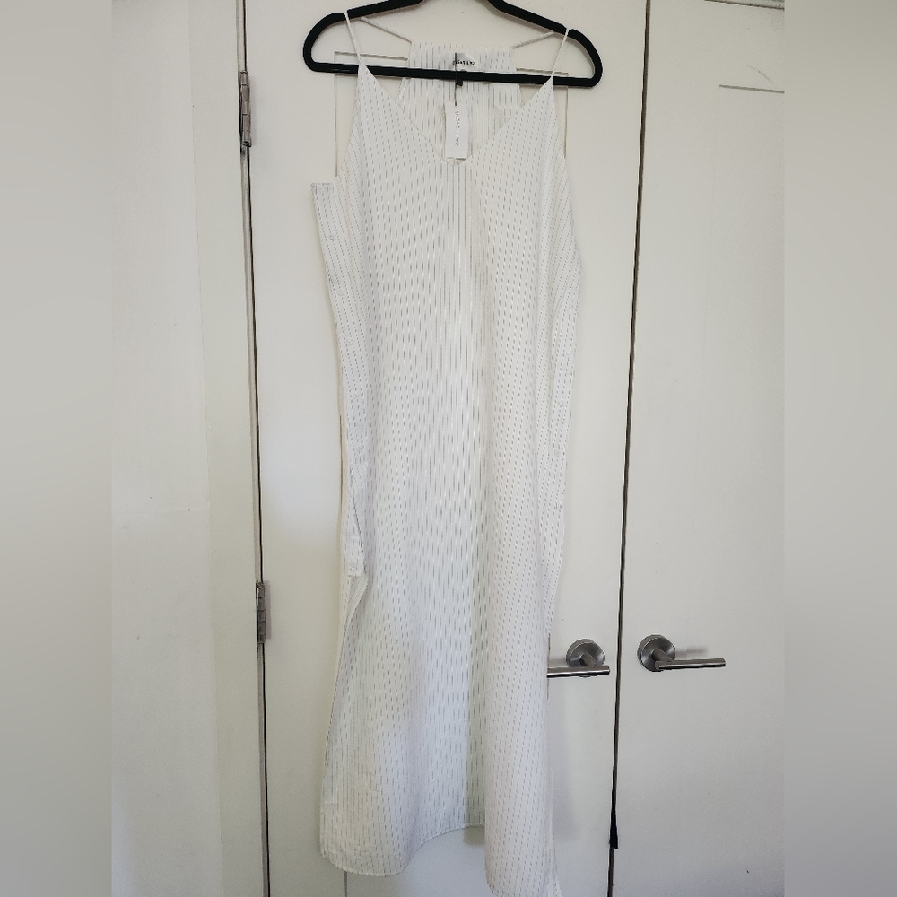 Sugar Lips Pinstripe Maxi Dress Size Large New W Tags
